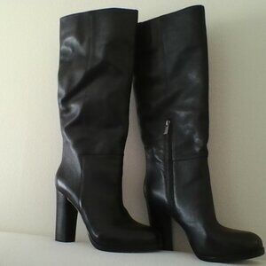 New Vince Camuto Crutinnie  Size 10 Black Knee High Leather Boots
